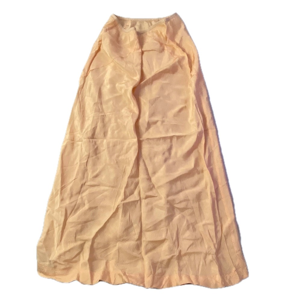 Vintage Half Slip Skirt Women S Peach Silky‎ A-Line Long Underwear